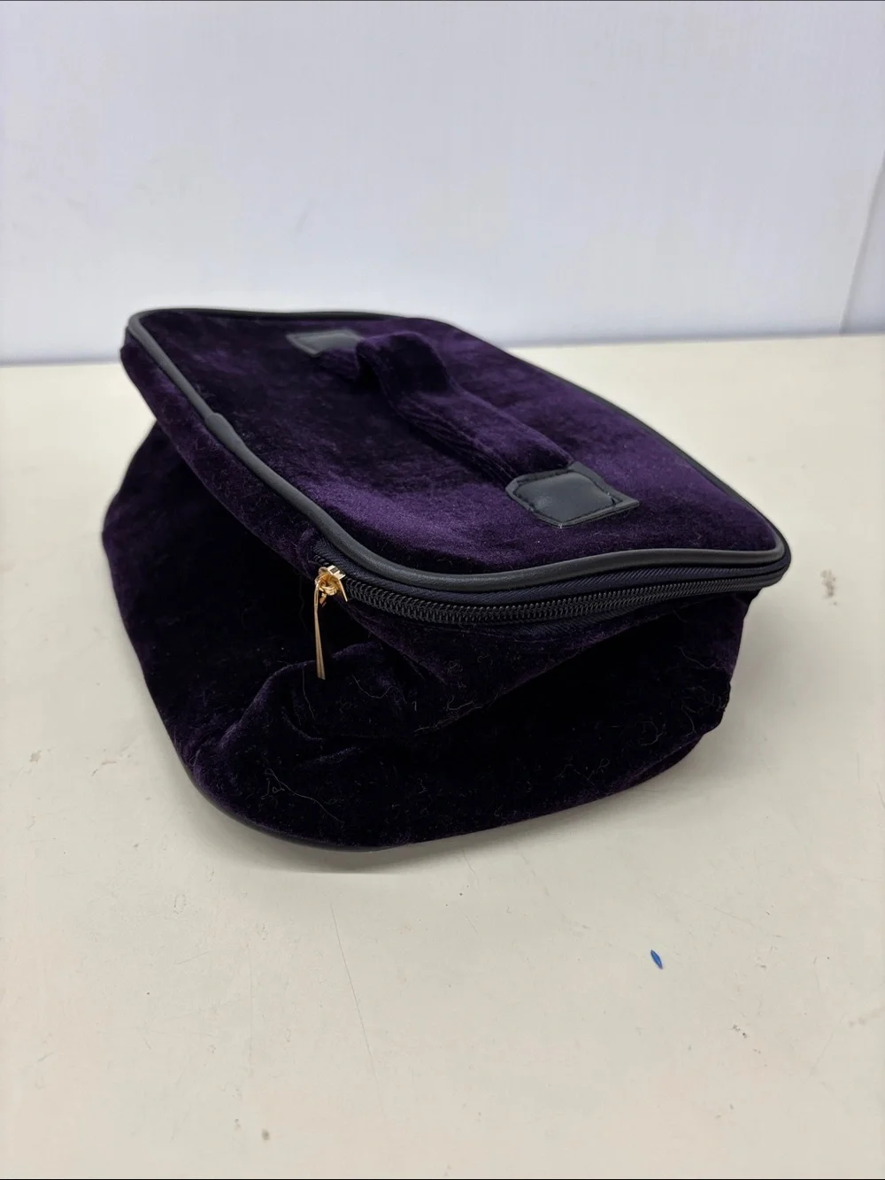 Velvet Cosmetic Train Case in Deep Purple